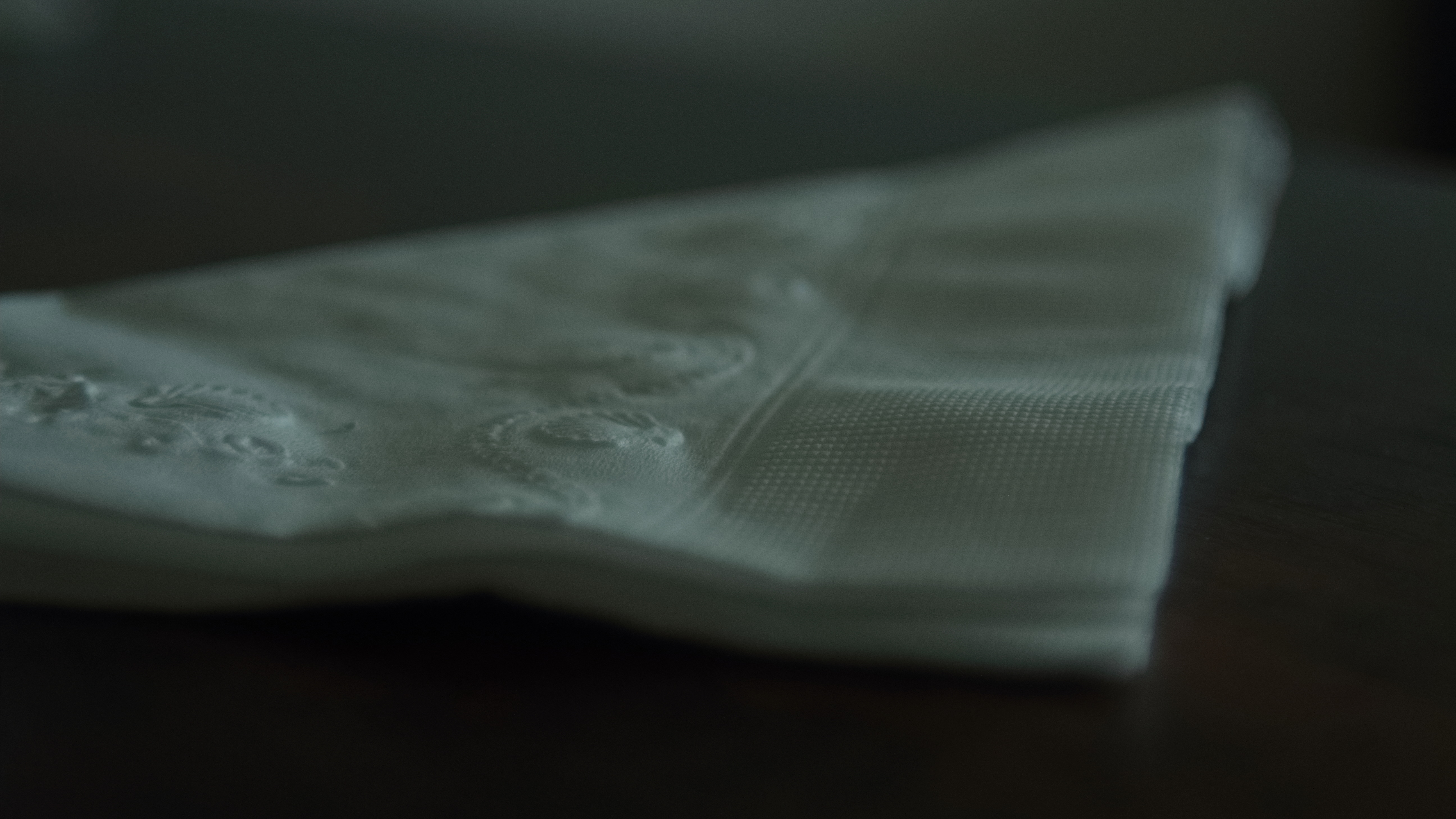A marco shot of a napkin.